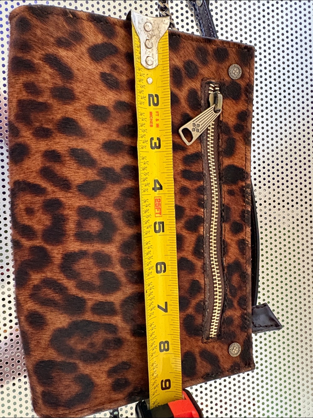 Patricia Nash Leopard Haircalf Shoulder Bag in Brown and Black Leopard Print - Picture 10 of 11
